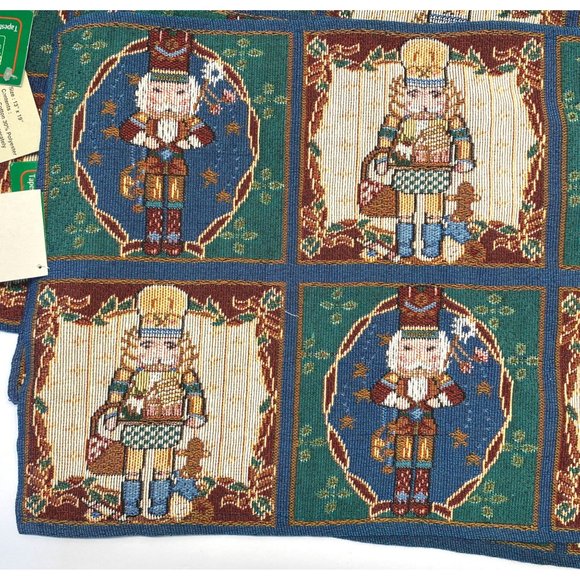 Christmas Nutcracker Tapestry Placemats NEW Set of 4 Holiday Kitchen Decor - Picture 2 of 7